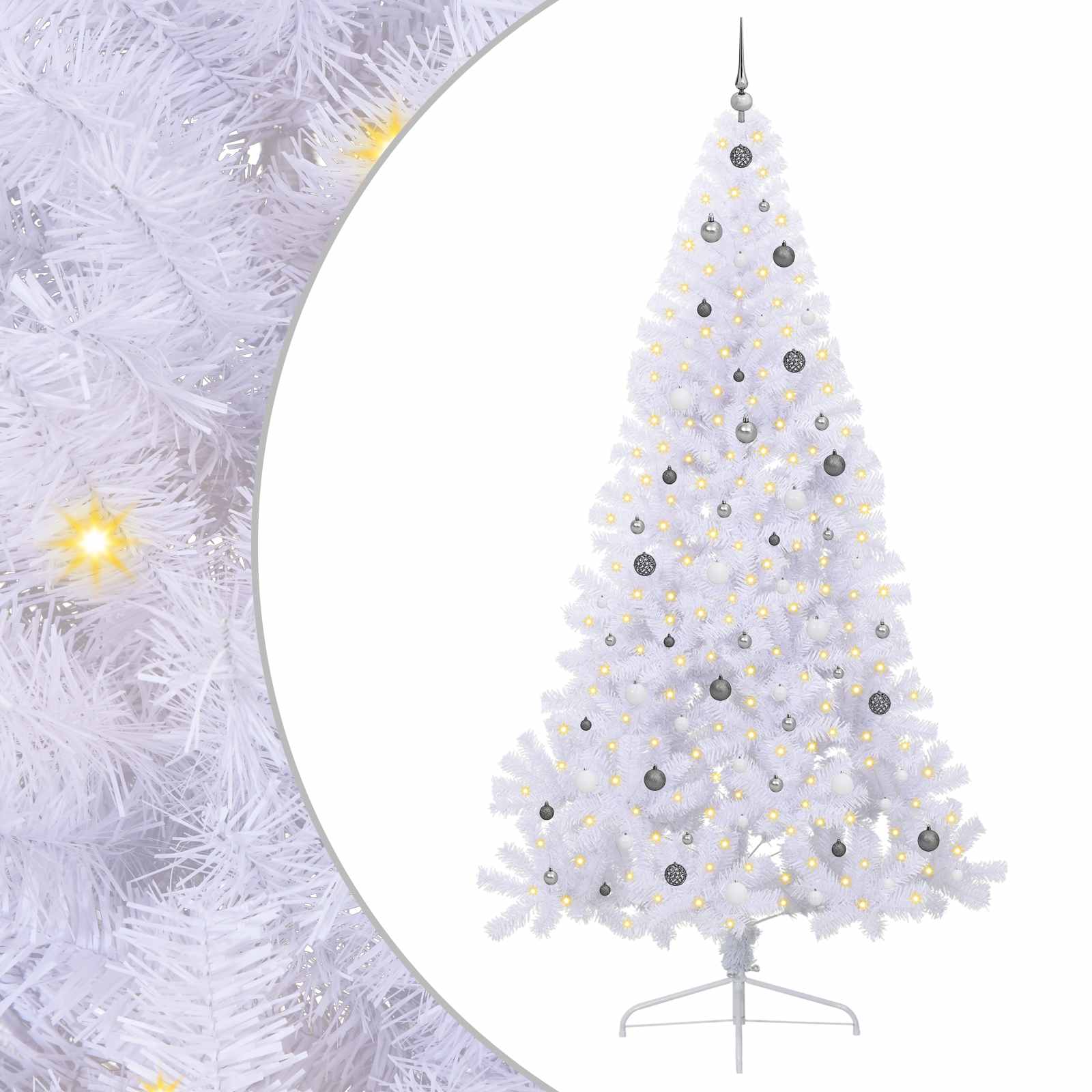 Albero di Natale artificiale Bianco 240 cm PVC e Acciaio 3426833