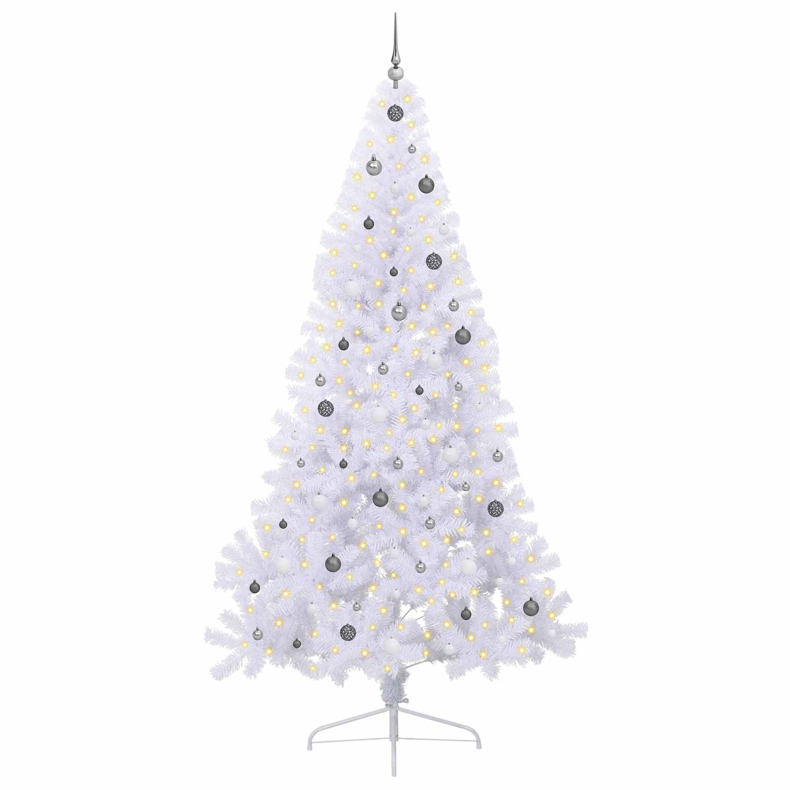 Albero di Natale artificiale Bianco 240 cm PVC e Acciaio 3426833