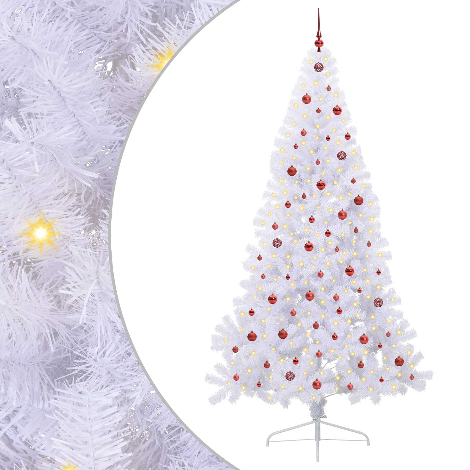 Albero di Natale artificiale Bianco 240 cm PVC e Acciaio 3426834