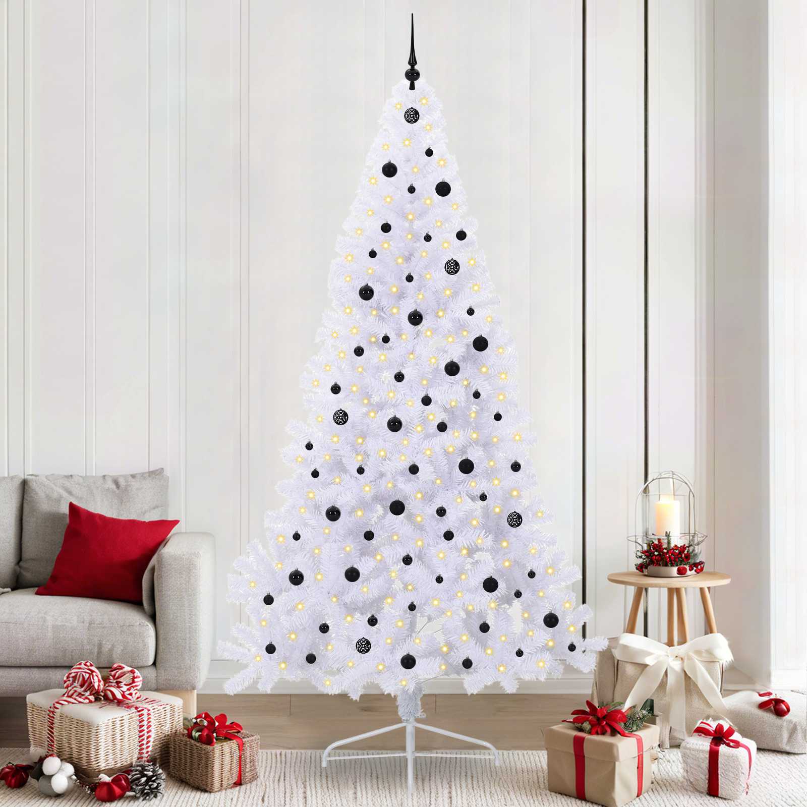 Albero di Natale artificiale Bianco 240 cm PVC e Acciaio 3426835