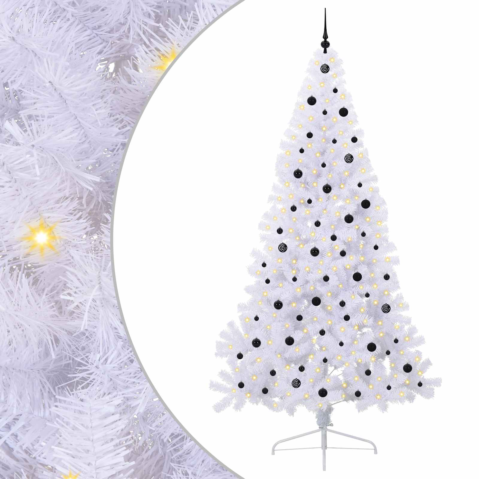 Albero di Natale artificiale Bianco 240 cm PVC e Acciaio 3426835