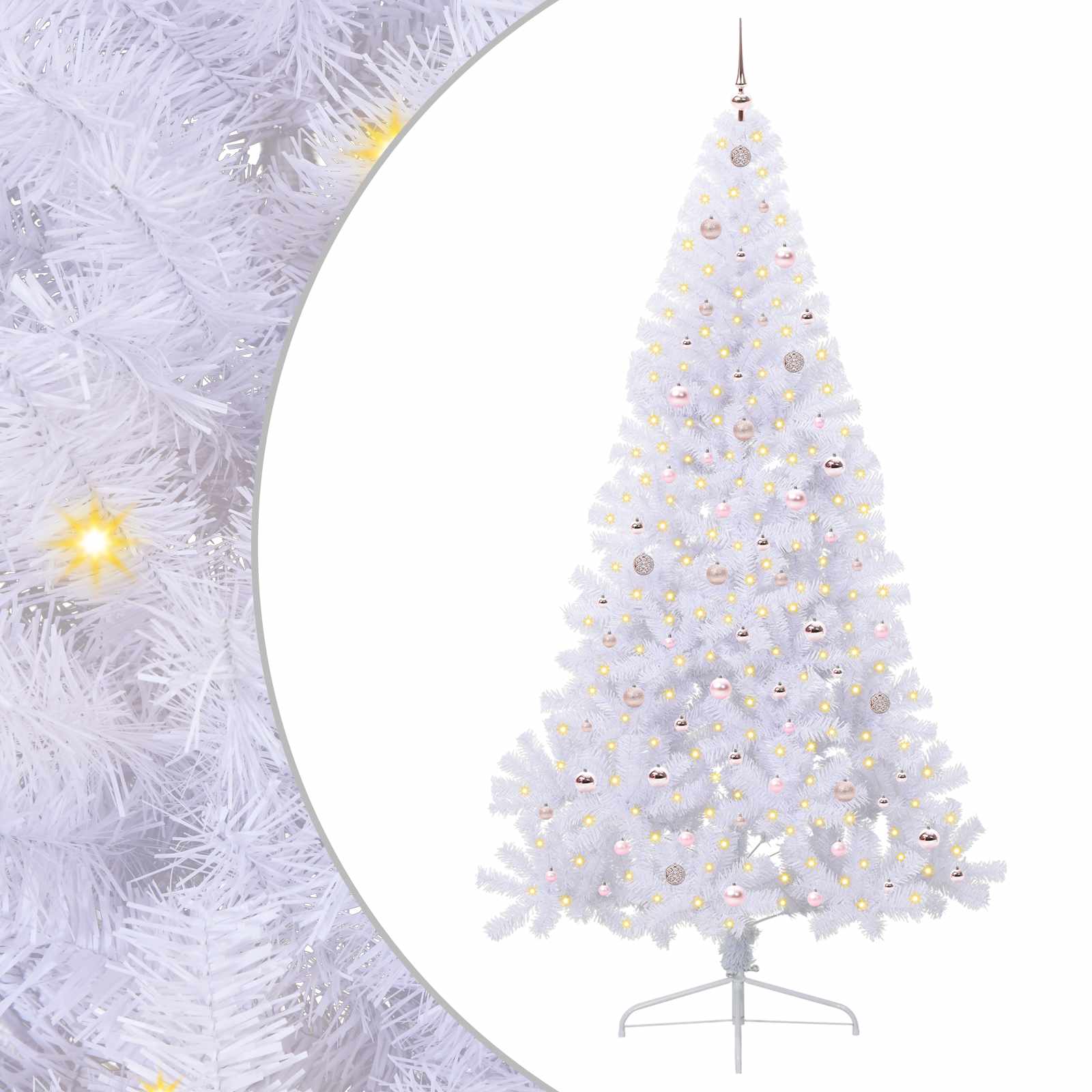 Albero di Natale artificiale Bianco 240 cm PVC e Acciaio 3426836