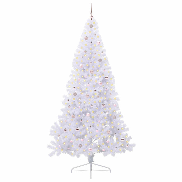Albero di Natale artificiale Bianco 240 cm PVC e Acciaio 3426836