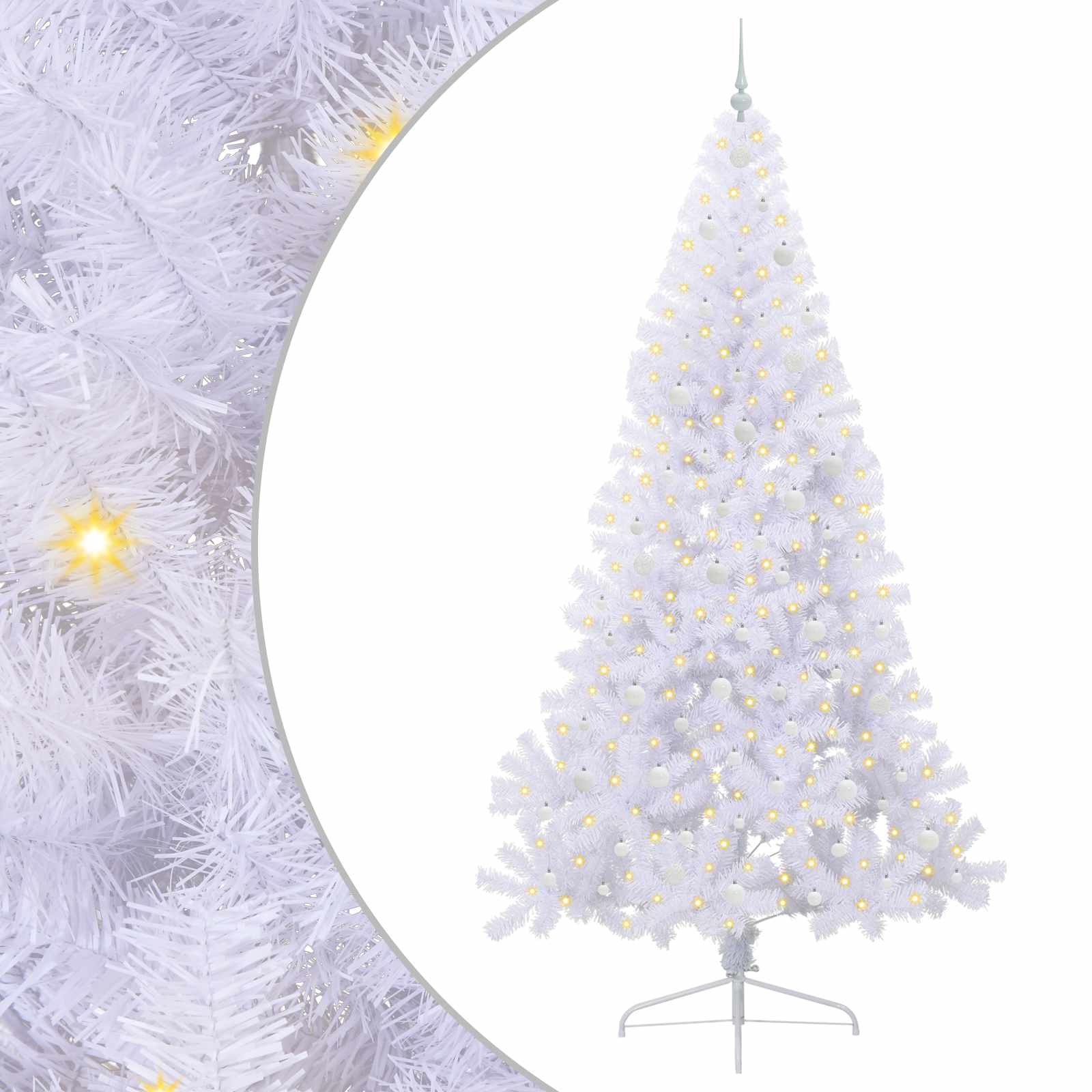 Albero di Natale artificiale Bianco 240 cm PVC e Acciaio 3426837