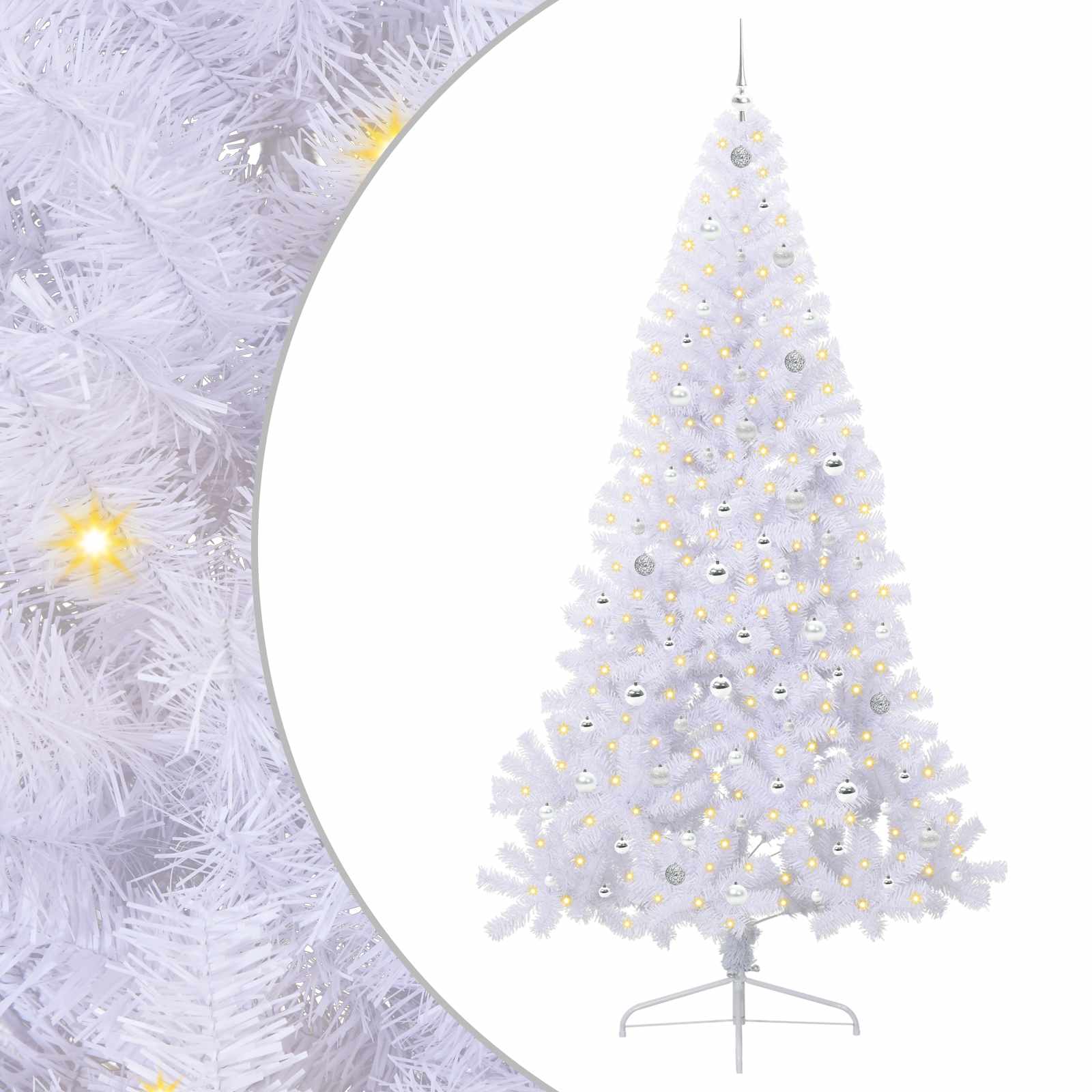 Albero di Natale artificiale Bianco 240 cm PVC e Acciaio 3426839
