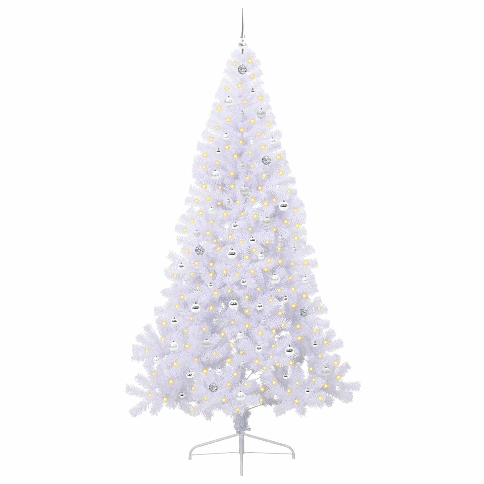 Albero di Natale artificiale Bianco 240 cm PVC e Acciaio 3426839