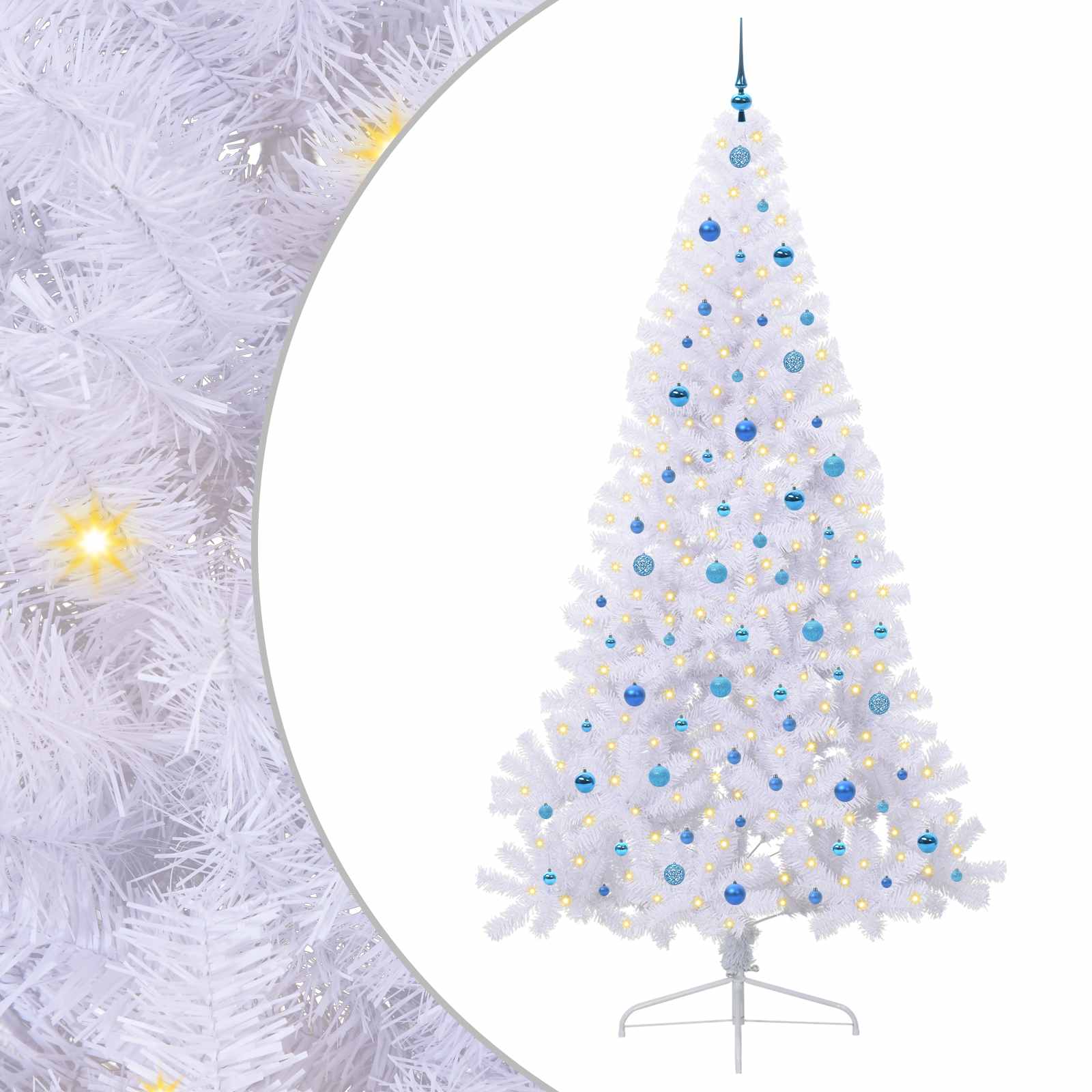 Albero di Natale artificiale Bianco 240 cm PVC e Acciaio 3426841