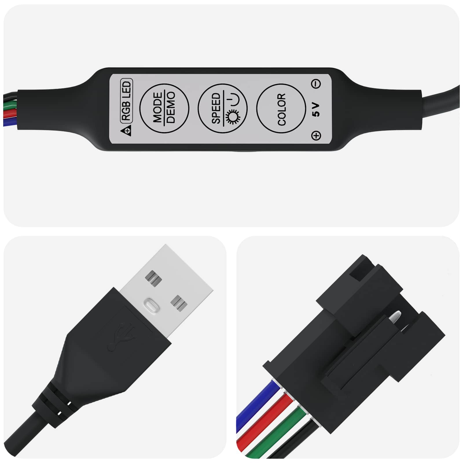 Set di 4 moderne strisce LED flessibili per l'illuminazione decorativa degli interni 25 x 0,8 x 0,3 cm plastica nera 02_0056343