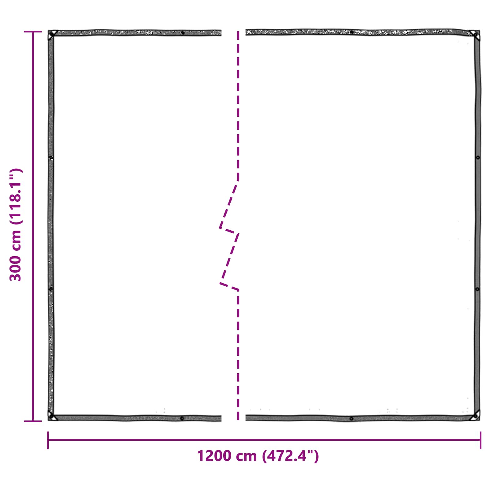 Telo con Occhielli Trasparente 3 x 12 m Polietilene 3429313