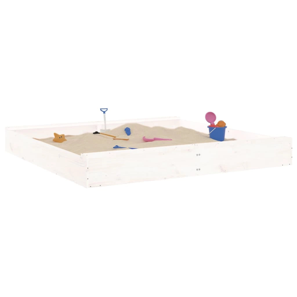 Sabbiera con Sedute Bianca Quadrata in Legno Massello di Pinocod mxl 84871