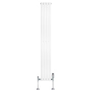 Radiatore Verticale  Ovale 1800x240mm Bianco con Valvole TRV