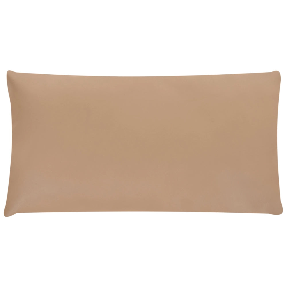 Chaise longue in pelle sintetica marrone chiaro per soggiorno, per il relax, con gambe effetto legno, stile scandinavo moderno
