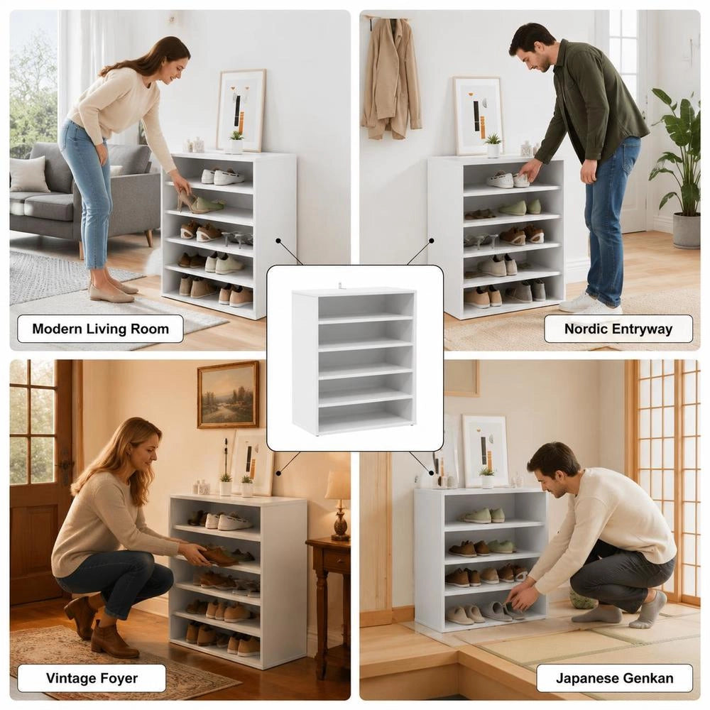 Shoe Cabinet White 60x35x70 Cm Wood-based Material