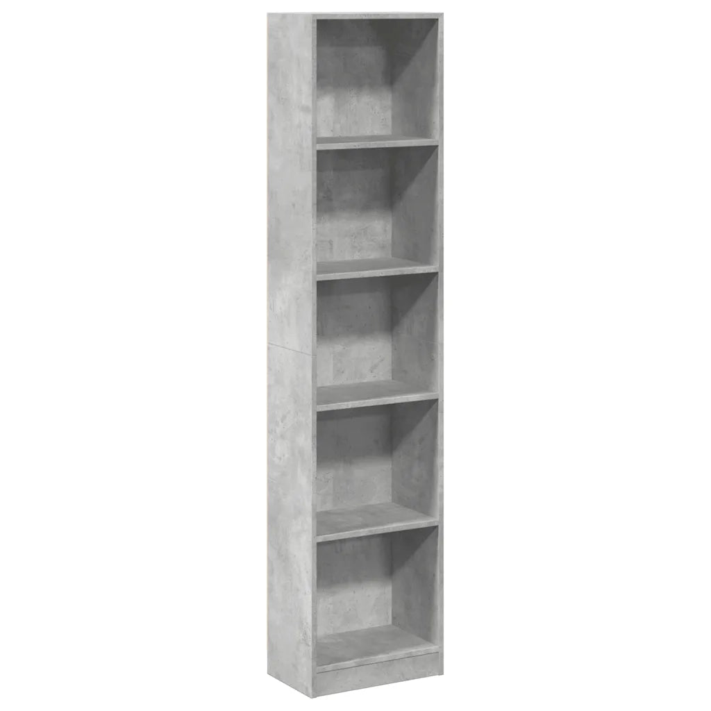 vidaXL Libreria Grigio Cemento 40x24x176 cm in Legno Multistrato