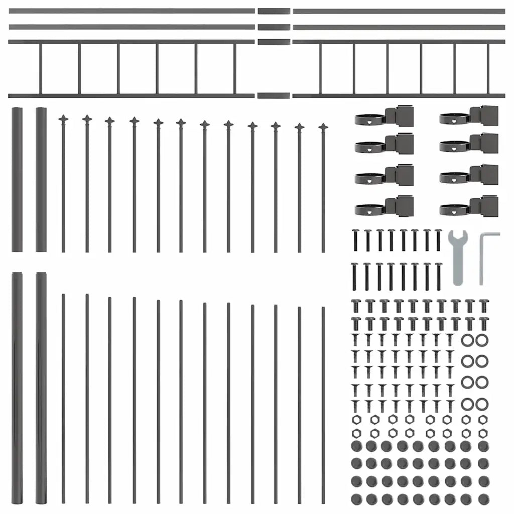 Recinzione per Giardino 4 pcs Grigio 170 x 225 cm 3360111