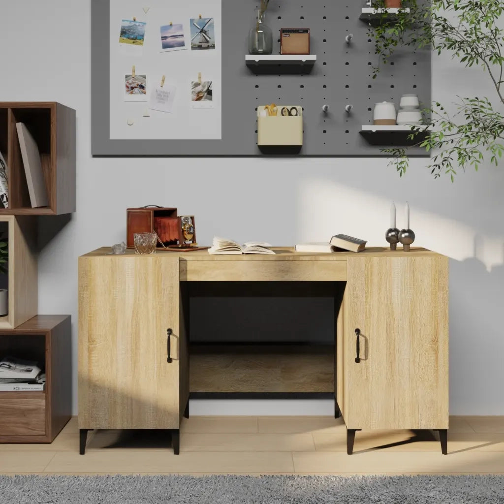 Scrivania Rovere Sonoma 140x50x75 cm in Legno Multistrato 812774
