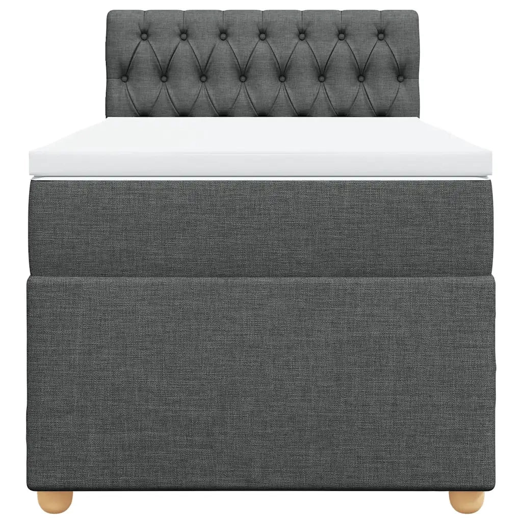 Giroletto a Molle con Materasso Grigio Scuro 90x190 cm Tessuto 3286543