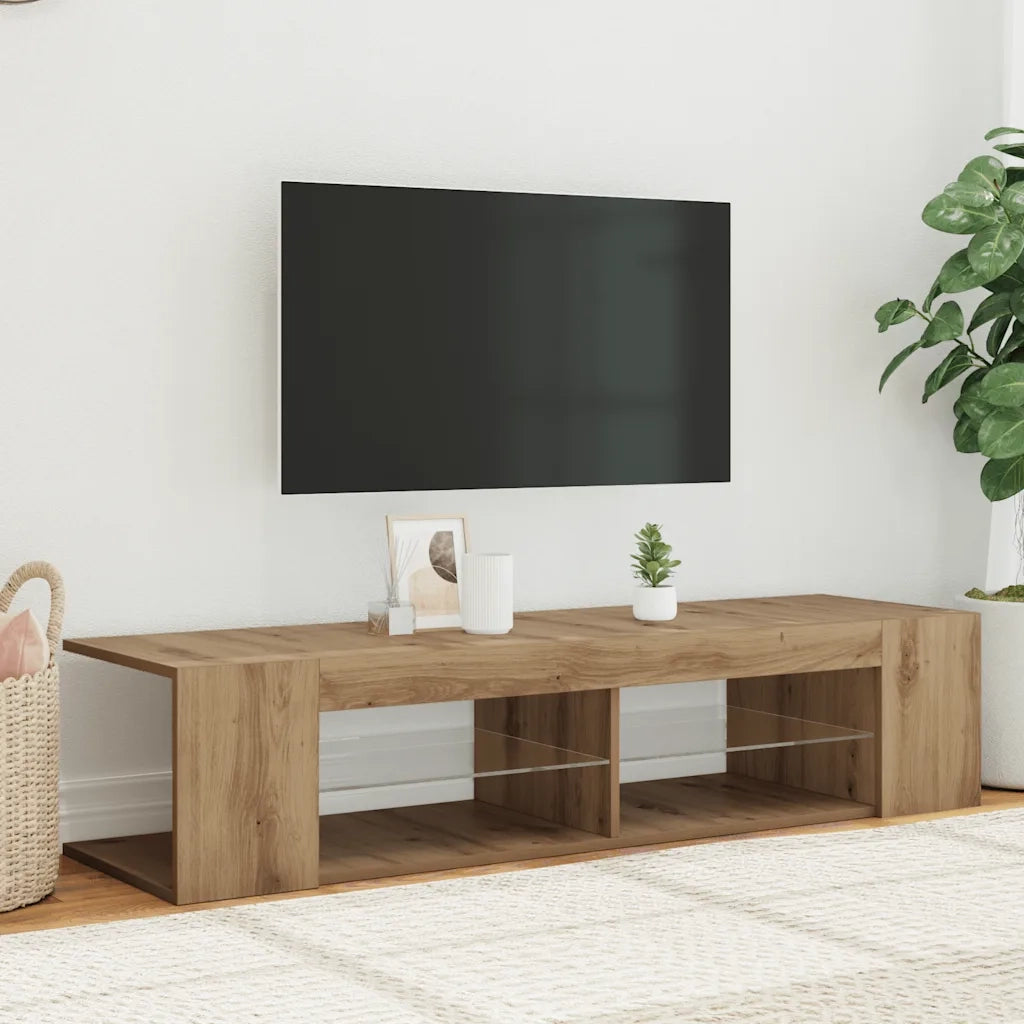 Mobile Porta TV con LED Artigianale 90x39x30 cm Multistrato 856326