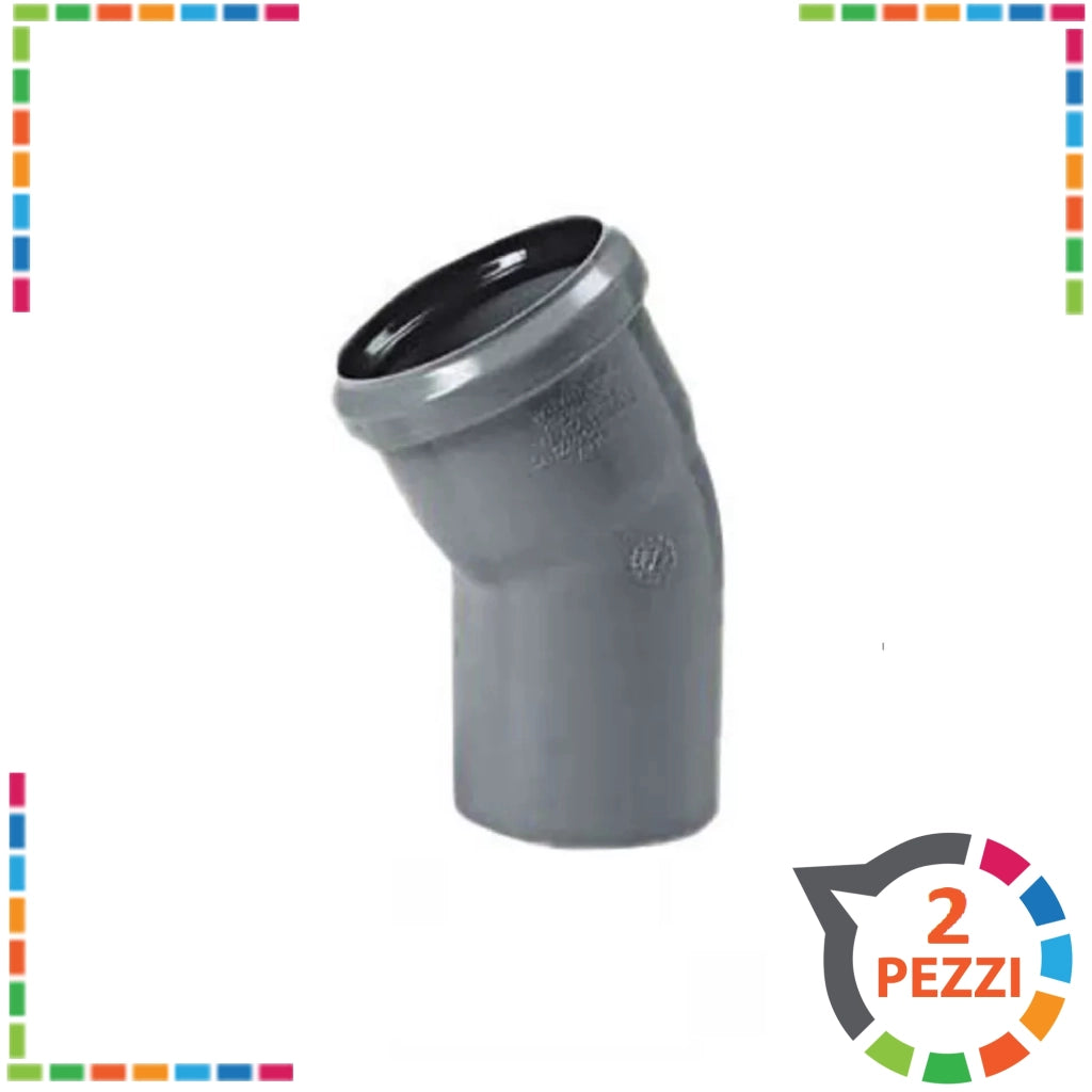 Curva 30° diam. 40 mm per tubo scarichi domestici 2 pezzi