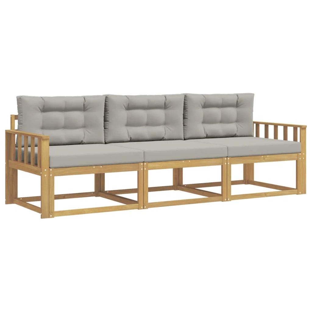 Set di divani da esterno 3 pcs Bianco e Grigio Chiaro 3385985