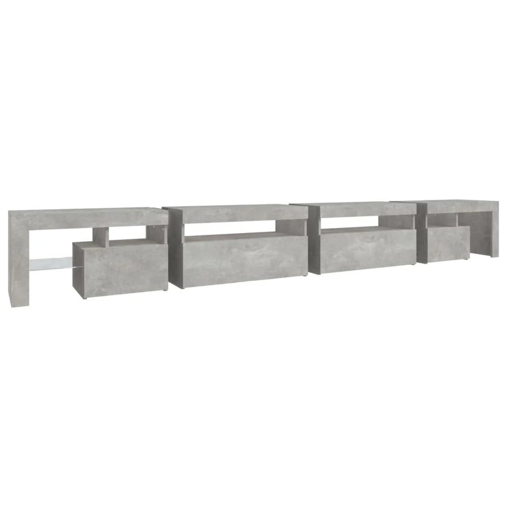 Mobile TV multimediale scaffale TV credenza mobile TV sala da pranzo soggiorno camera da letto con luci LED 290 x 36,5 x 40 cm grigio 02_0026582
