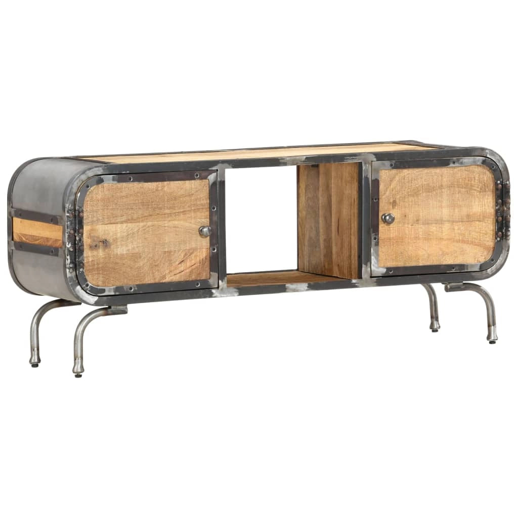 Mobile TV multimediale scaffale per televisione televisore buffet sala da pranzo soggiorno camera da letto 110 x 30 x 42 cm legno massello di mango marrone 02_0025738