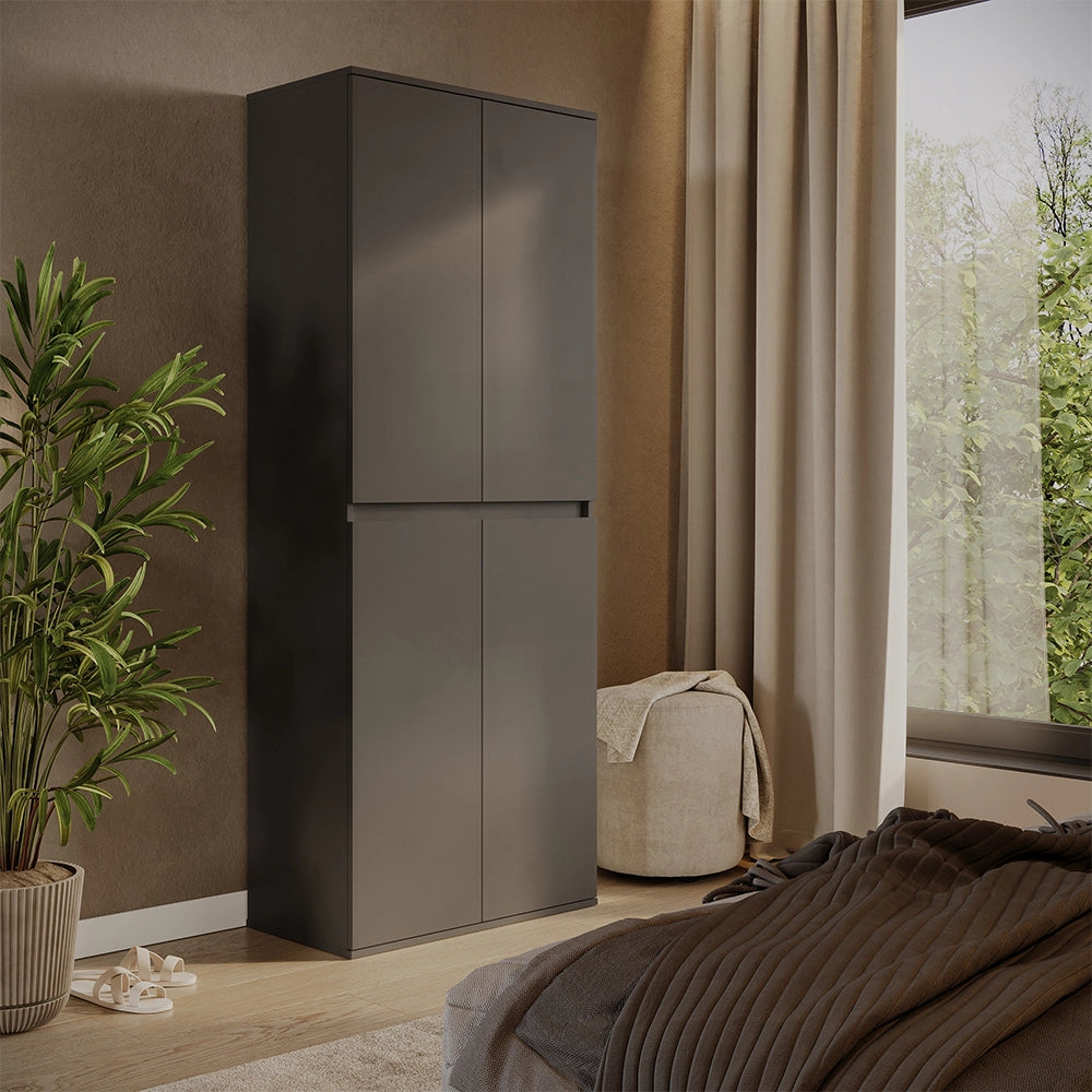 Vicco Armadio multifunzione Antracite 74 x 191.5 cm con 4 porte