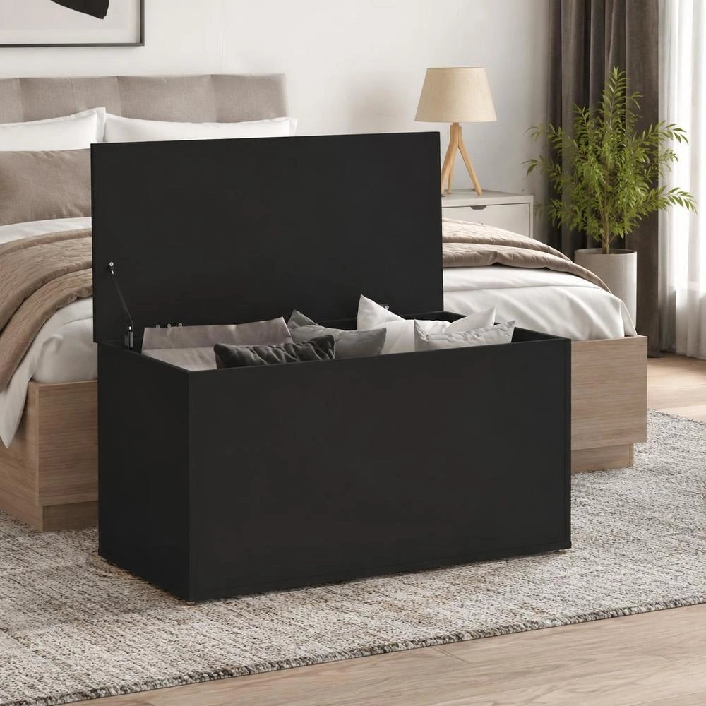 Storage Chest, Black, 84x42x46 Cm, Wood-based Material