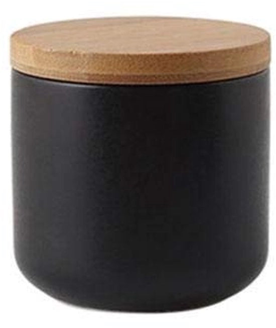 Scatole di stoccaggio in ceramica - sostenibili e stili - 1 pezzo - nero - ceramica - 260 ml