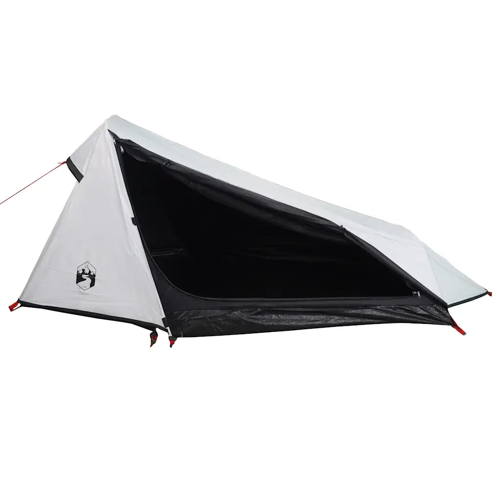 Tenda Campeggio a Tunnel 1 Persona Bianca Tessuto Impermeabile 94611