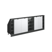 Set di mobili sottotetto Rion Ondulazione bianca/Antracite 210 cm Set di 5 Vicco