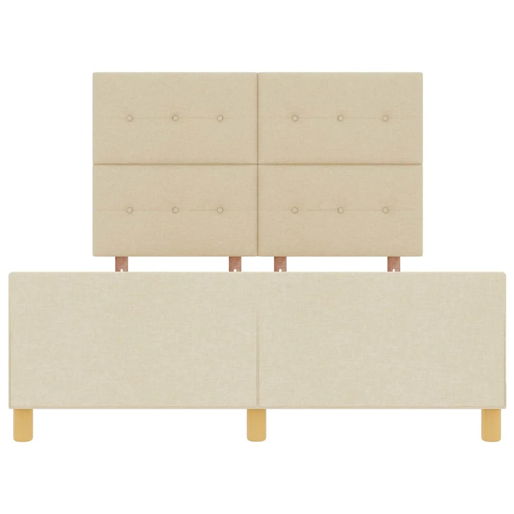 Struttura del letto con testiera Crema 160 x 200 cm Tessuto