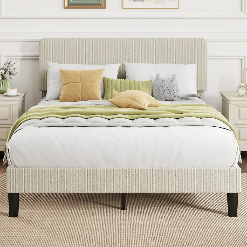 Letto Imbottito con Testiera Regolabile e Doghe ¨C Zephmum ¨C Velluto Grigio 140x200 cm