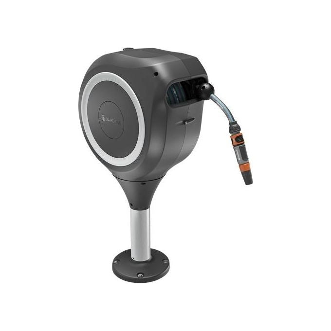 Gardena 18617-20 RollUp M Avvolgitubo da Terrazzo 20 m Tubo 11 mm Resistente UV Rotazione 360° colore Nero