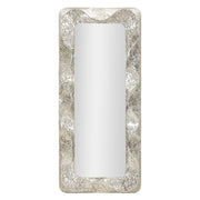 Specchio da parete Argelux rettangolare con cornice argento martellato 80x170 cm