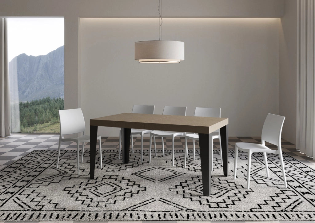 Tavolo allungabile 90x160/264 cm Flaris tortora gambe antracite