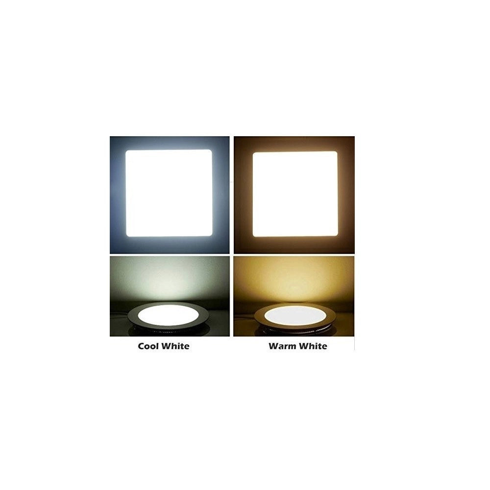 Trade Shop - Kit 10 Plafoniere Faretti Led Tondo O Quadrato Da Incasso Con Alette 6w -