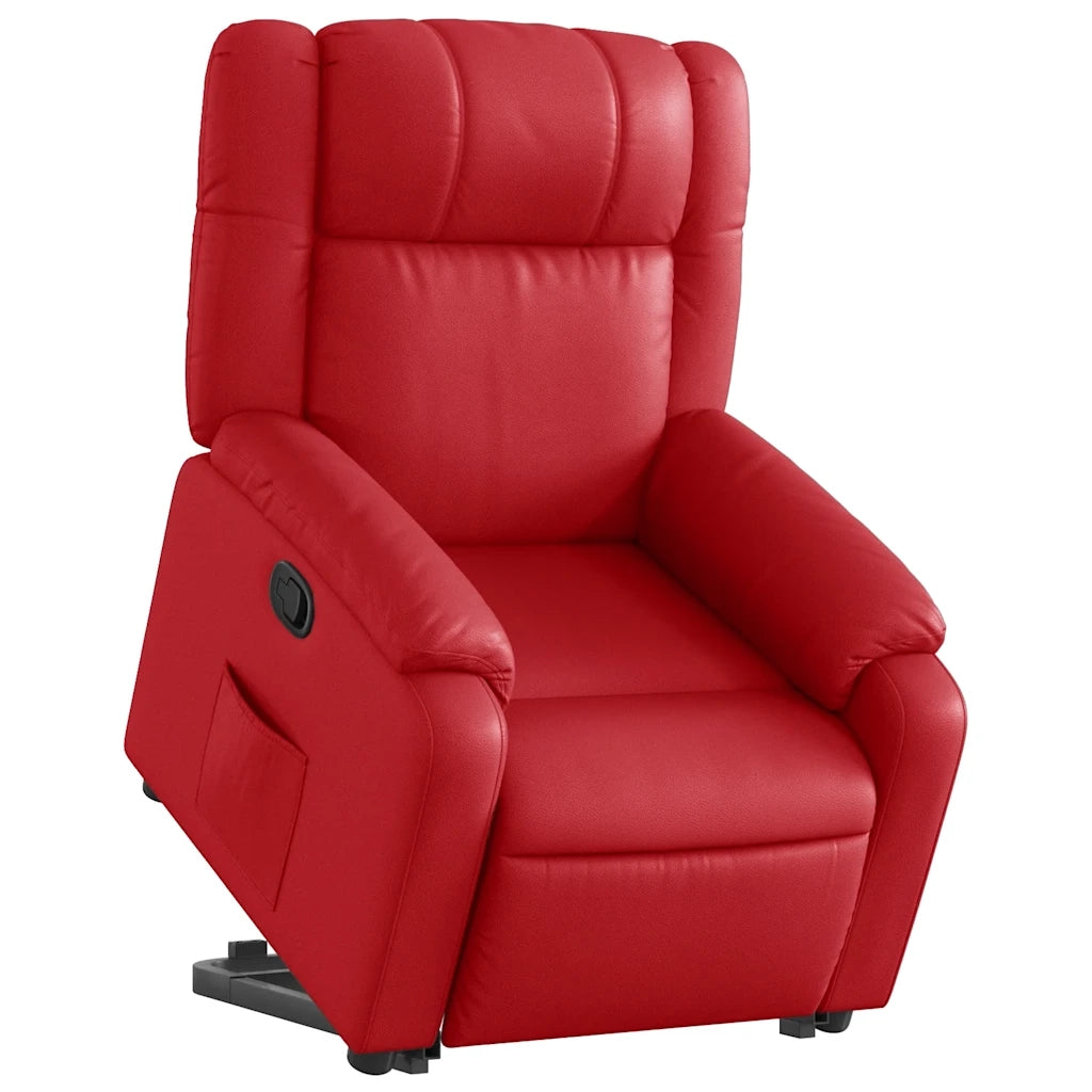 Poltrona Alzapersona Reclinabile Rosso in Similpelle 3205155