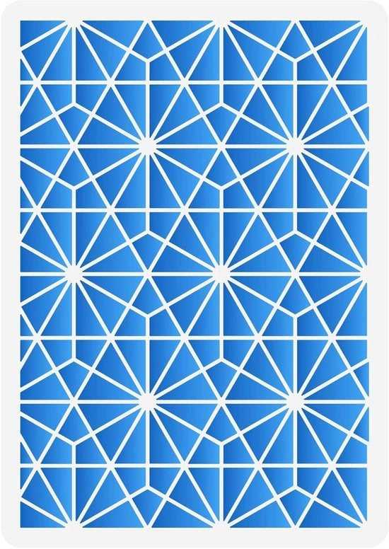 Stencil Geometrico Plus - Disegno per Parete 29,7x21cm - Grandi Stencil per Decorazione con Triangoli Esagoni Blocchi - Disegno per DIY su Parete Mobili Tessuti - Decorazione Moderna per Artigianato e Design