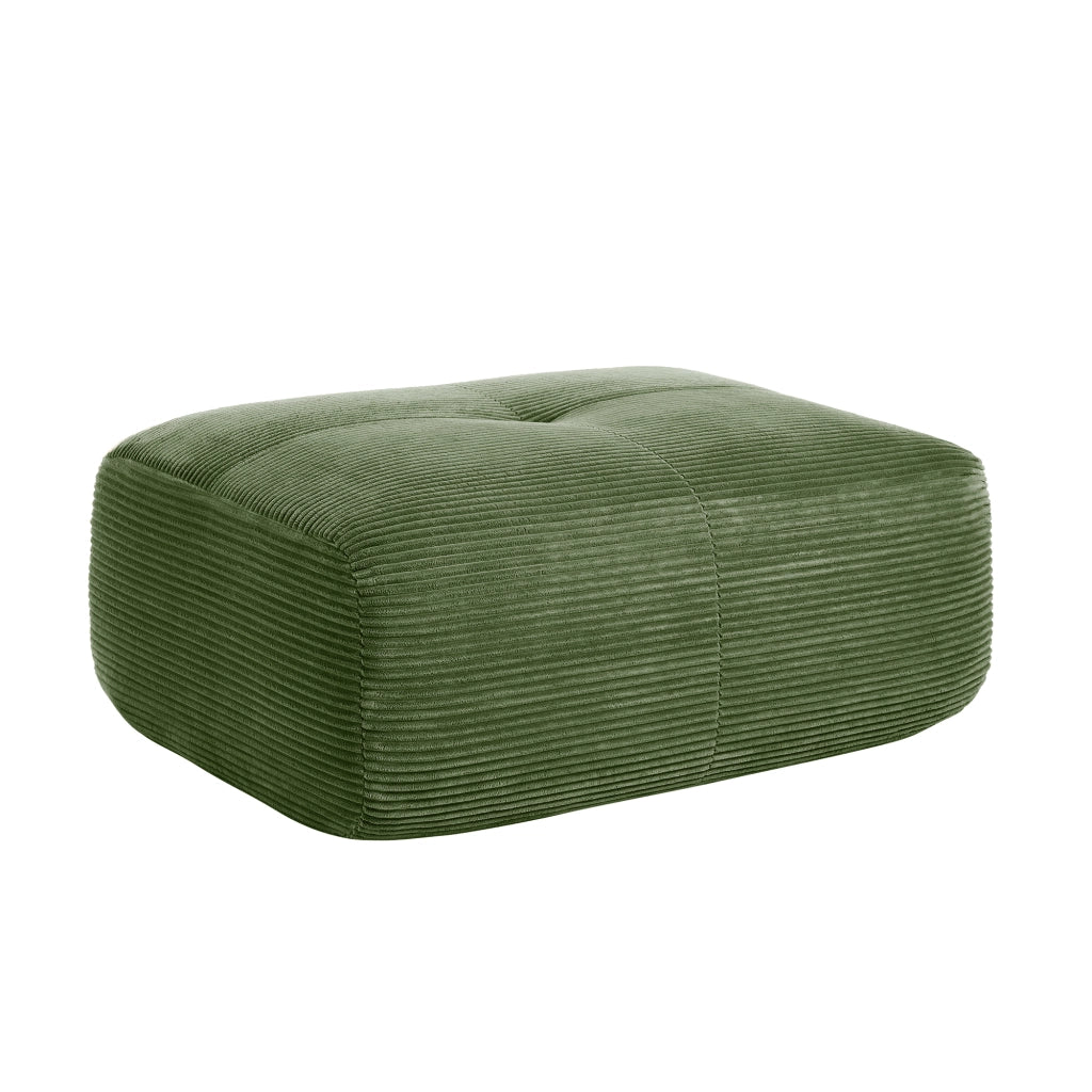 DIVANO ANGOlARE MODULARE Verde in tessuto a coste