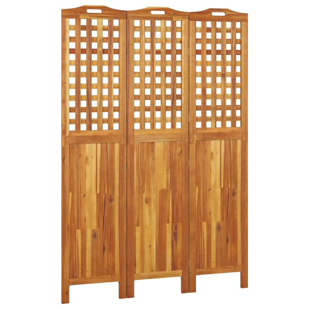 Divisorio Ambienti | Divider per stanze | Paravento a 3 Pannelli 121,5x2x180 cm Legno Massello di Acacia
