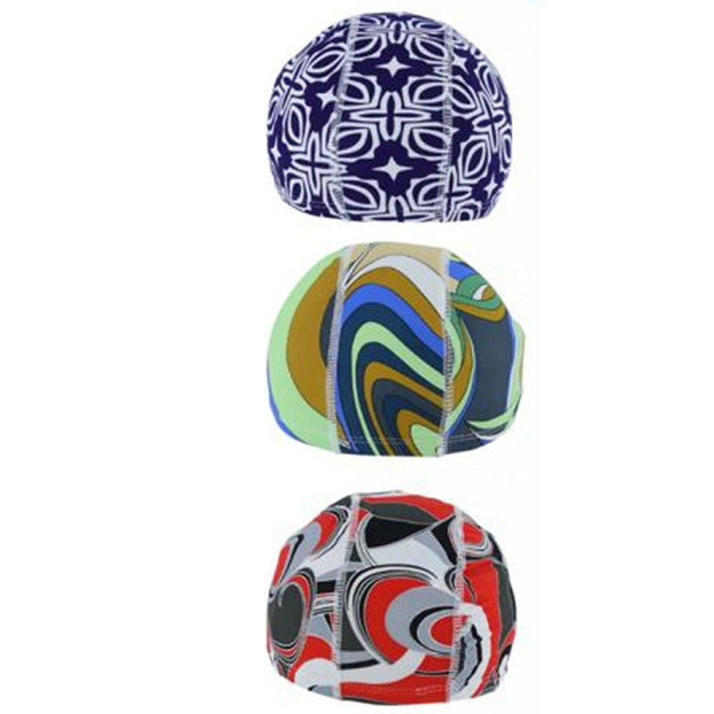 Trade Shop - 3 Pz Cuffia Piscina Mare Nuoto Stampata Varie Fantasie Con Fascia Elastica 2cm -