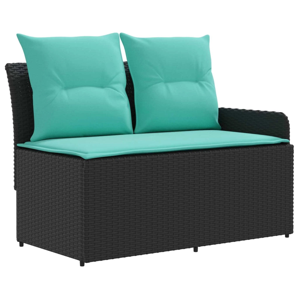 Set di Mobili 8 pz Nero e Turchese Rattan in PE 3422201