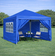 Tenda da reception pieghevole 300x300x211 cm in acciaio blu, impermeabile –