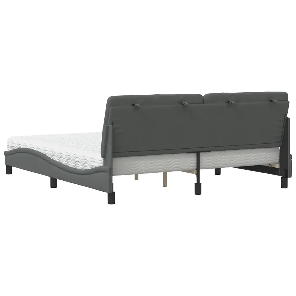 Letto con Materasso Grigio Scuro 180x200 cm Tessuto 3310756