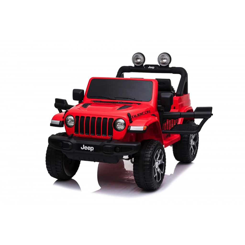 Macchina Elettrica per Bambini Fuoristrada Jeep Wrangler Rubicon 12V con Telecomando Rosso