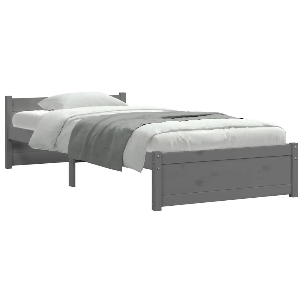Giroletto in Legno Massello Grigio 75x190 cm Small Single 815006