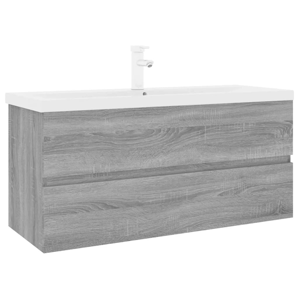 Mobile Bagno e Lavabo | Armadio Lavabo Integrato Grigio Sonoma Legno Multistrato
