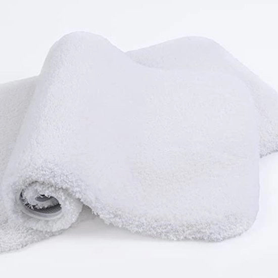 Matrice Antiscivolo per Bagno 2 pezzi Tappeto Bagno Compattabile Piuma Bagnante Matrice Bagnante Microfibra Superassorbente Lavabile a Macchina 40 x 60 cm (bianco)