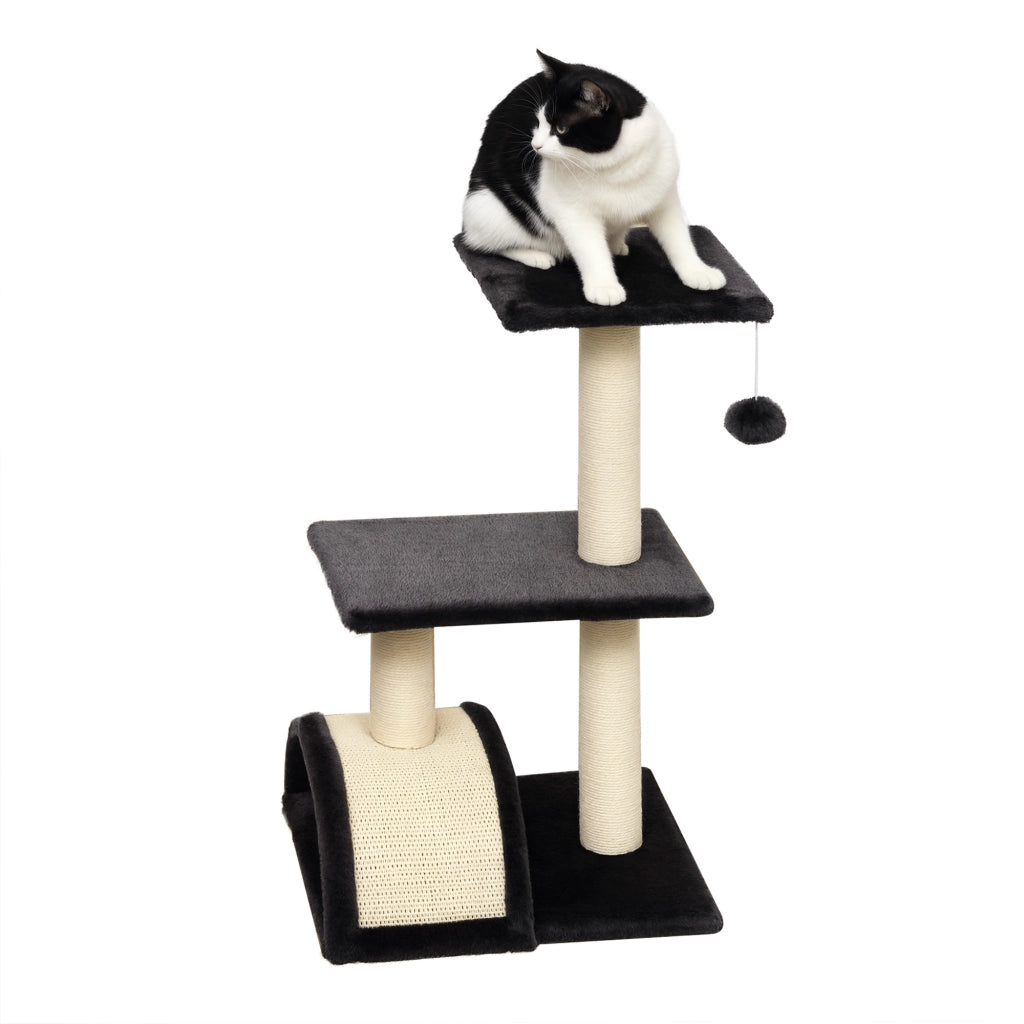 Albero tiragraffi per gatti con palla ¨C zephmum ¨C grigio scuro 72 cm